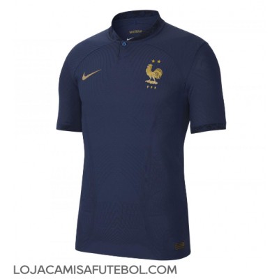 Camisa de Futebol França Karim Benzema #19 Equipamento Principal Mundo 2022 Manga Curta
